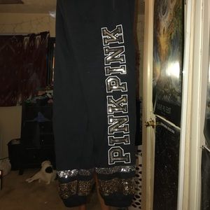 Blinged out Love Pink campus sweats!